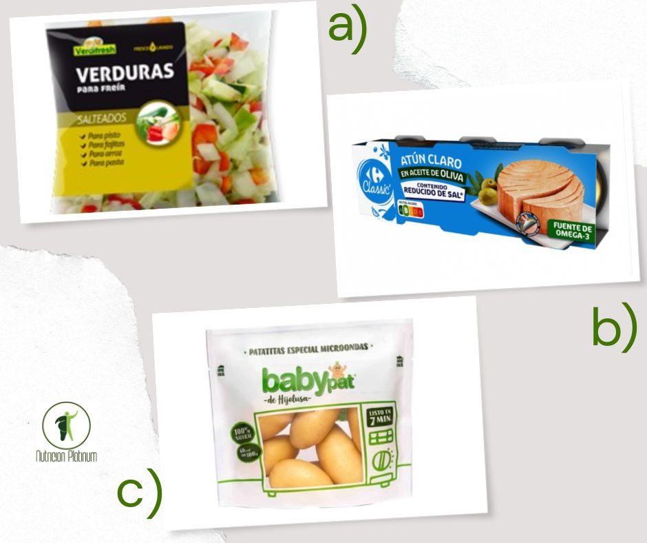 VERDURAS SALTEADAS CON ATUN Y  PATATAS EN EL MICROONDAS.